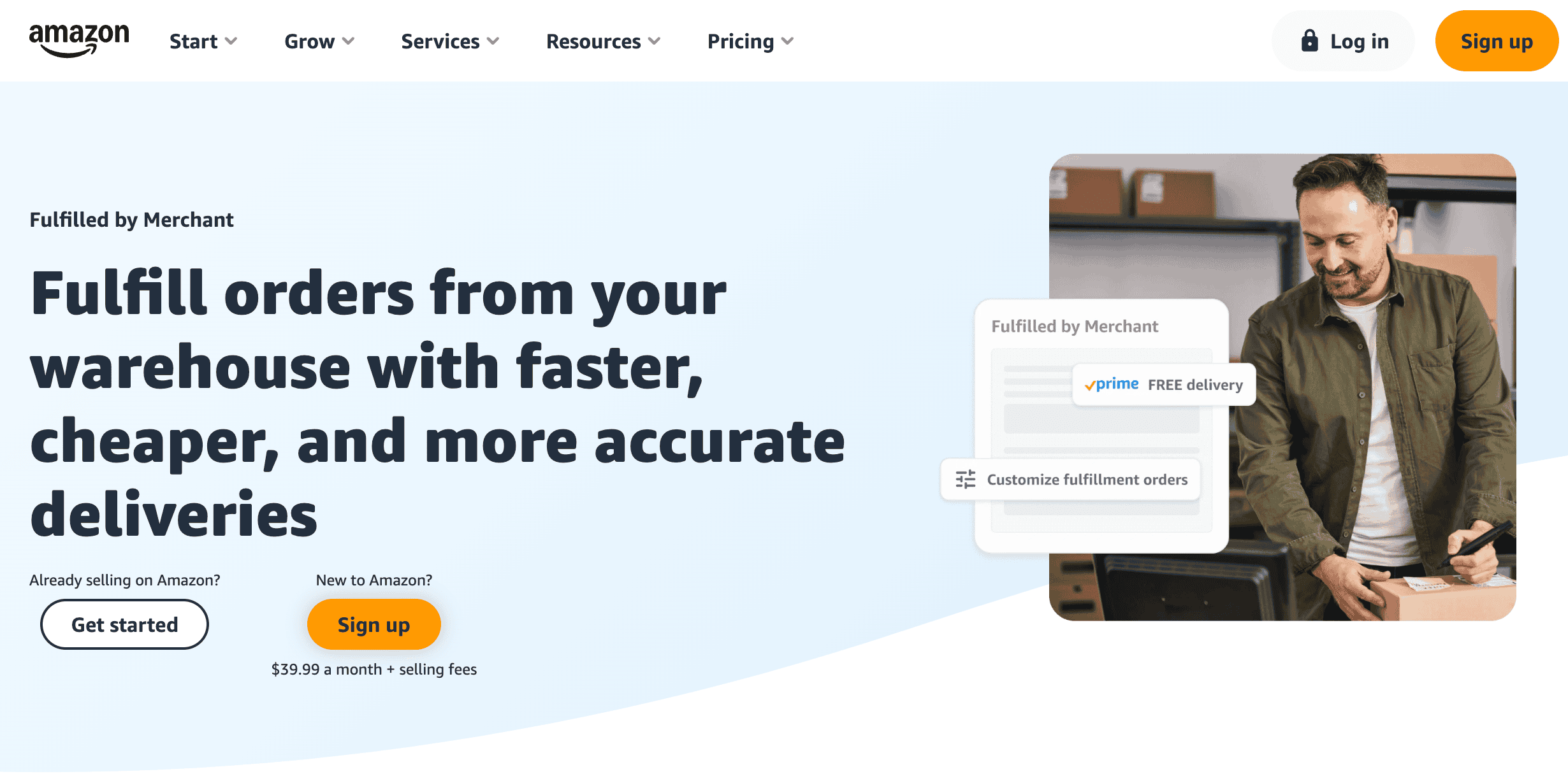 Amazon FBM Homepage