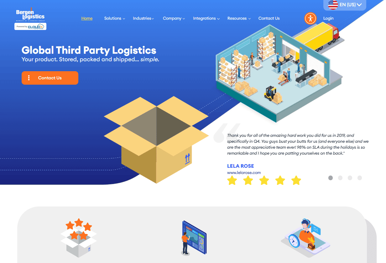 Bergen Logistics homepage Bergen Logistics homepage