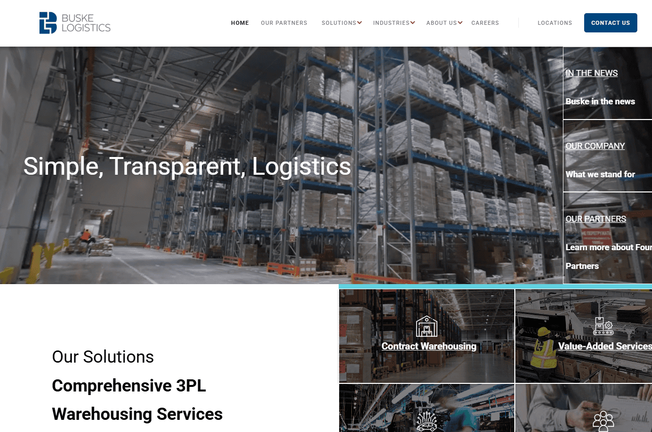 Buske Logistics homepage Buske Logistics homepage