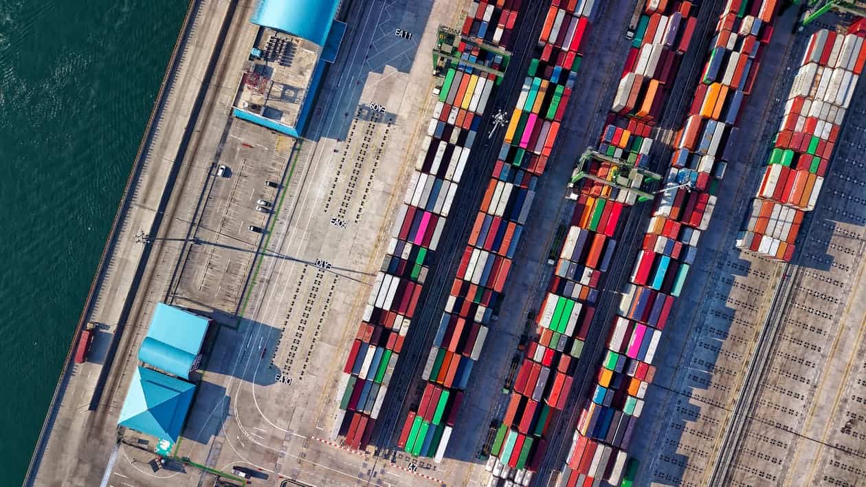 Containers in shipyard Shipping containers