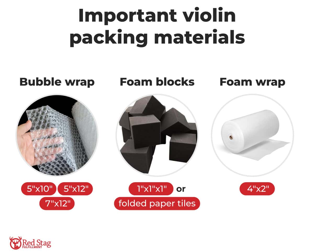 Important violin packing materials Important violin packing materials