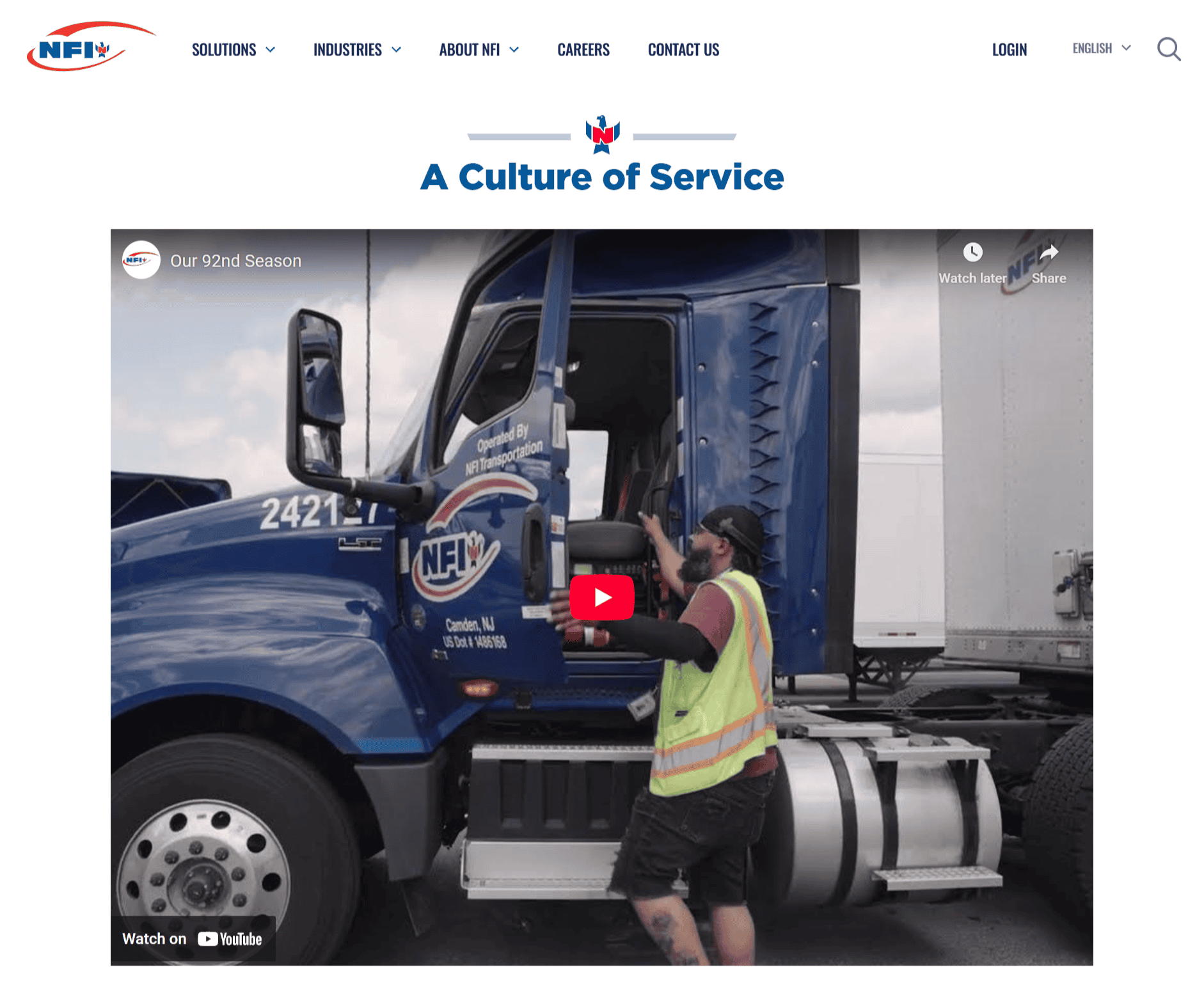 NFI Industries homepage NFI Industries homepage
