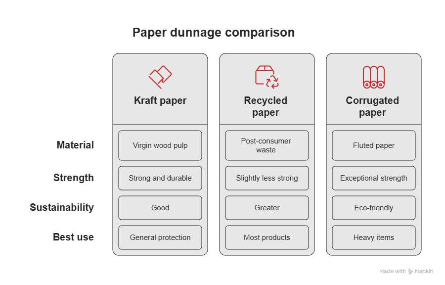 Paper dunnage comparison Paper dunnage comparison