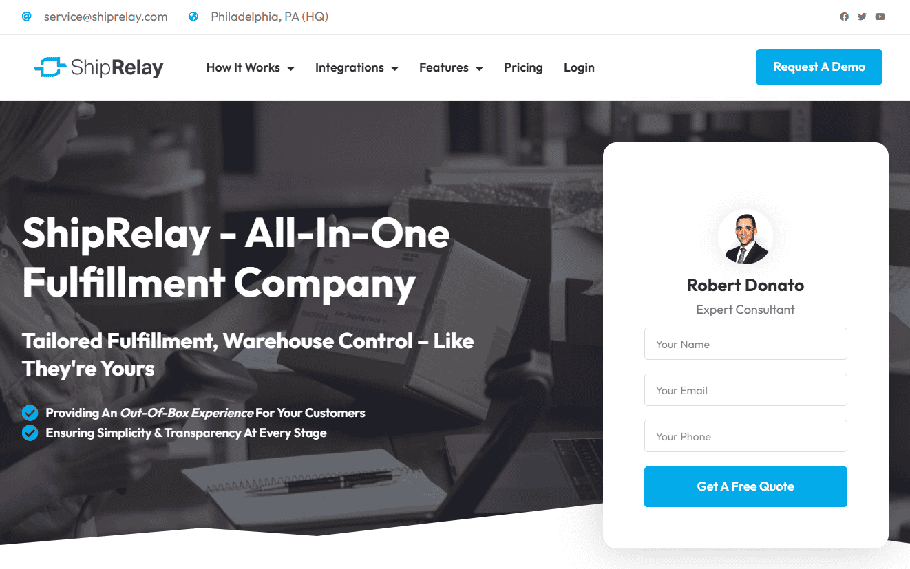 ShipRelay homepage ShipRelay homepage