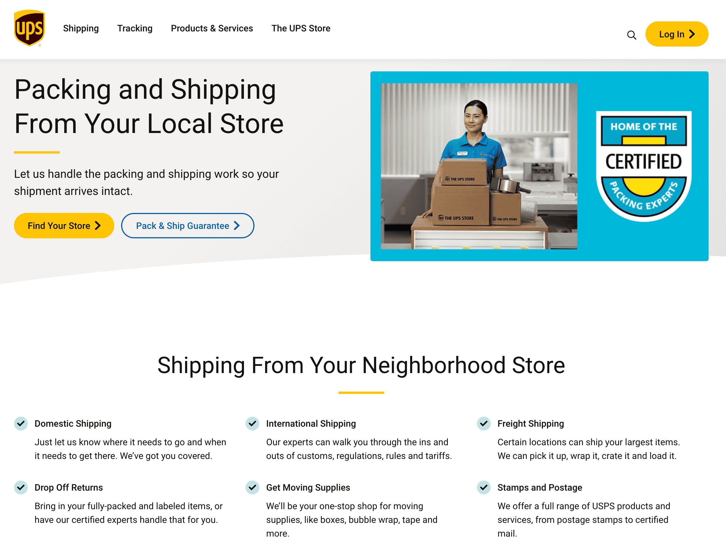 UPS Packing Service UPS Packing Service