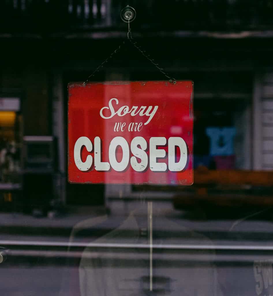 Closed sign