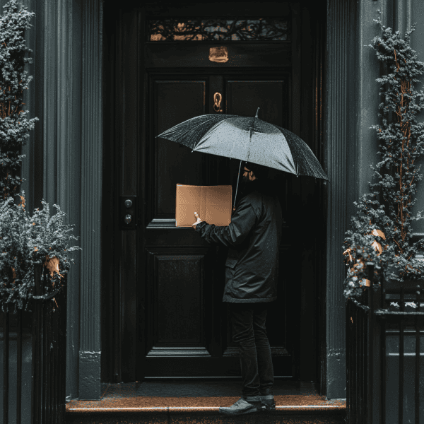 delivery attempt on a rainy weather delivery attempt on a rainy day
