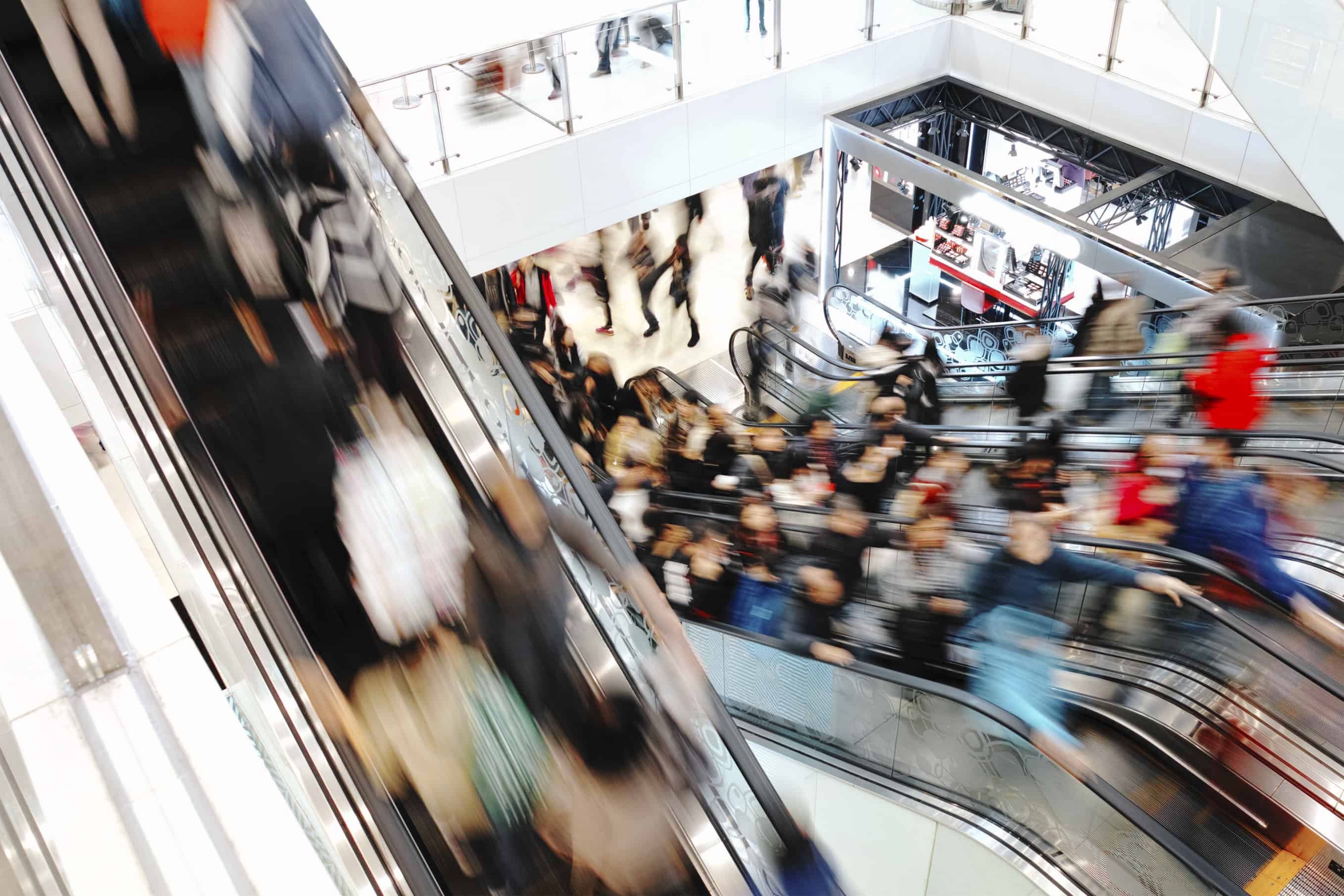 big crowds in malls