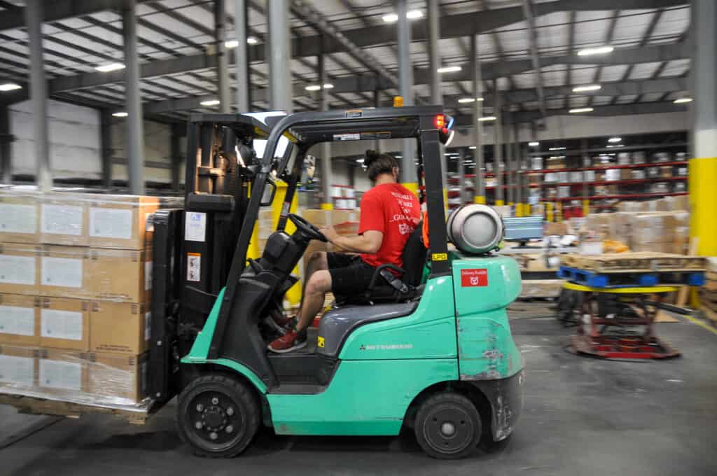 inventory manage important tip: look around you when moving stock with a forklift