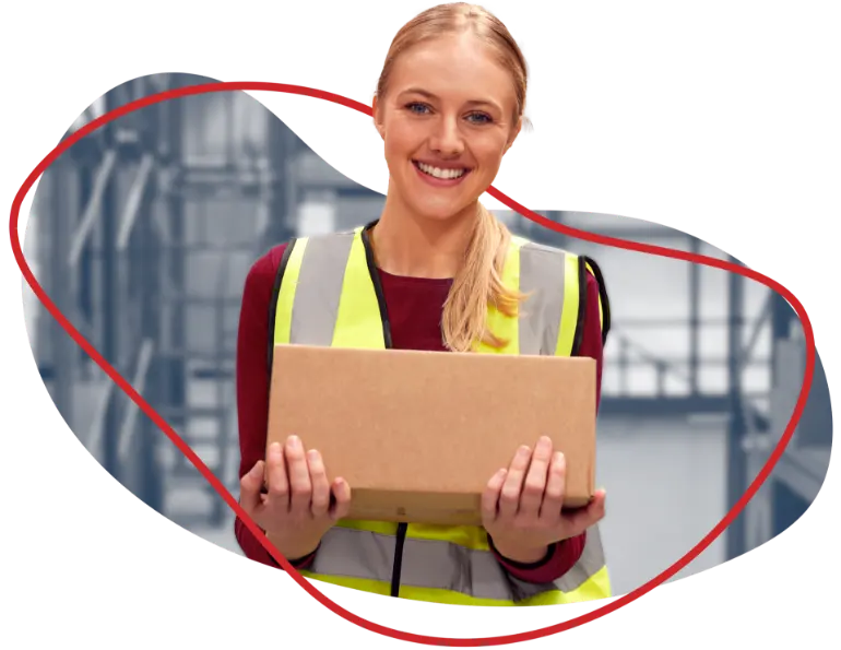 RSF worker delivers a product to you