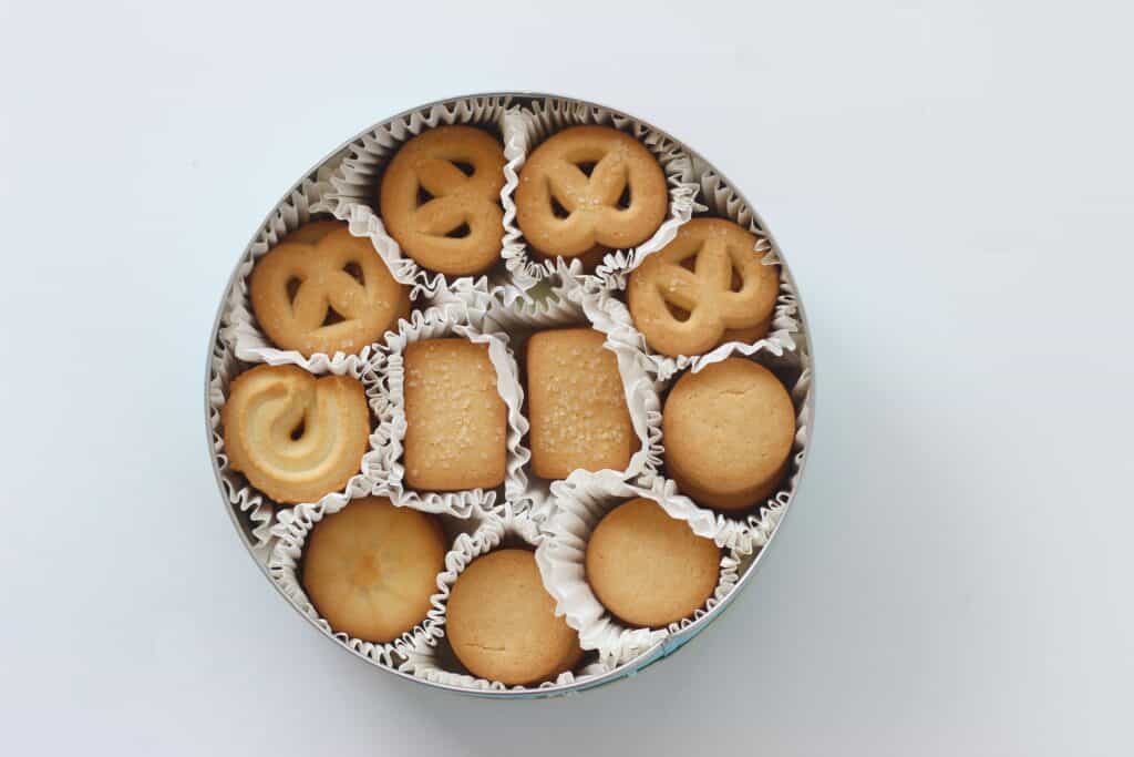 cookies in metal tin