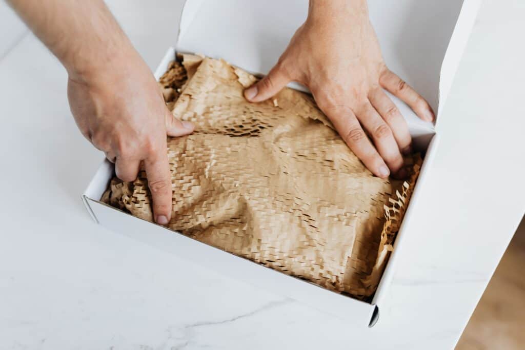 packing a box at home