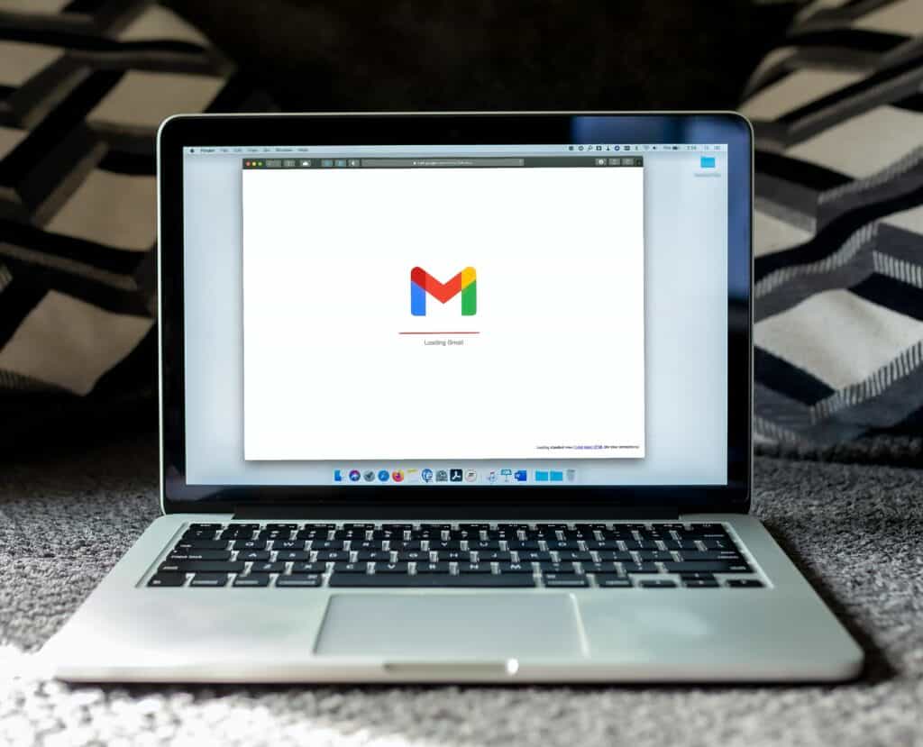 email on laptop
